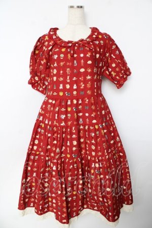 画像: PINK HOUSE / Pink House Favoritesプリントワンピース F 赤 Y-25-10-31-065-LO-OP-AS-ZY