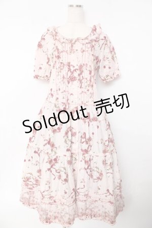 画像: PINK HOUSE / ローズリースプリントワンピース F ピンク Y-25-10-31-066-LO-OP-SZ-ZY