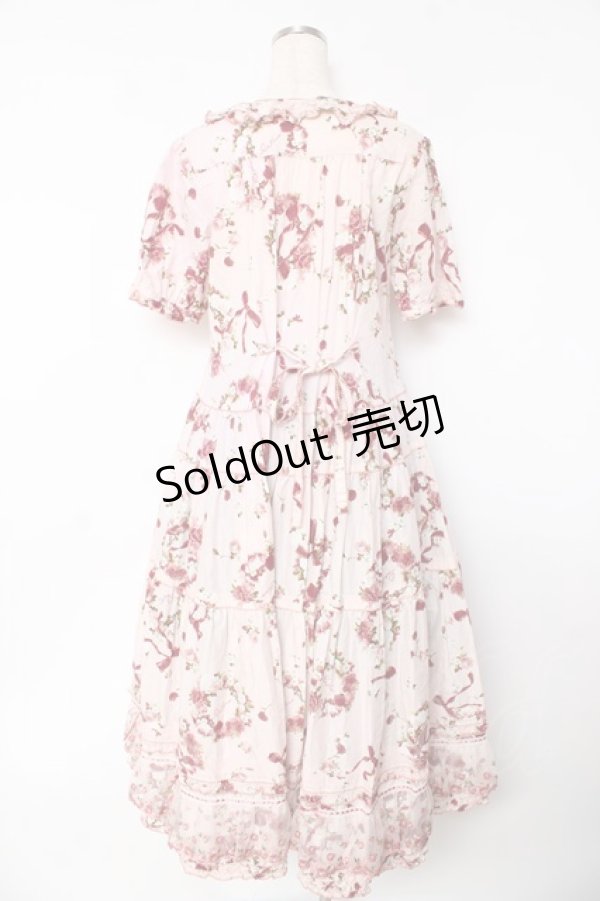 画像2: PINK HOUSE / ローズリースプリントワンピース F ピンク Y-25-10-31-066-LO-OP-SZ-ZY (2)