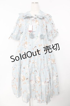 画像: PINK HOUSE / クッキーラビッツプリントフード付きミディワンピース F サックス Y-25-10-31-067-LO-OP-AS-ZY