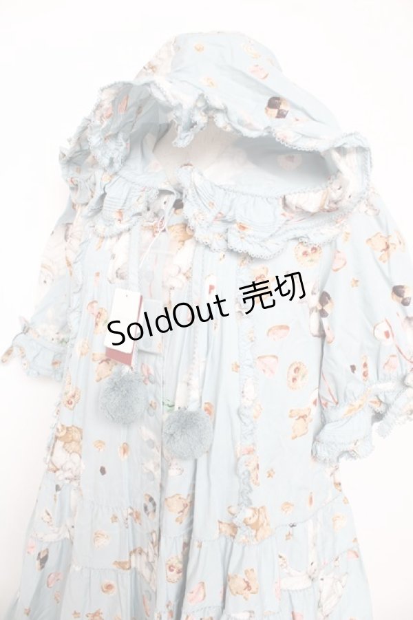 画像3: PINK HOUSE / クッキーラビッツプリントフード付きミディワンピース F サックス Y-25-10-31-067-LO-OP-AS-ZY (3)