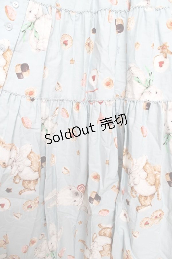 画像4: PINK HOUSE / クッキーラビッツプリントフード付きミディワンピース F サックス Y-25-10-31-067-LO-OP-AS-ZY (4)