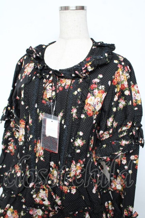 画像3: PINK HOUSE / ブルーミングドット柄襟付きワンピース F 黒 Y-25-10-31-068-LO-OP-AS-ZY (3)