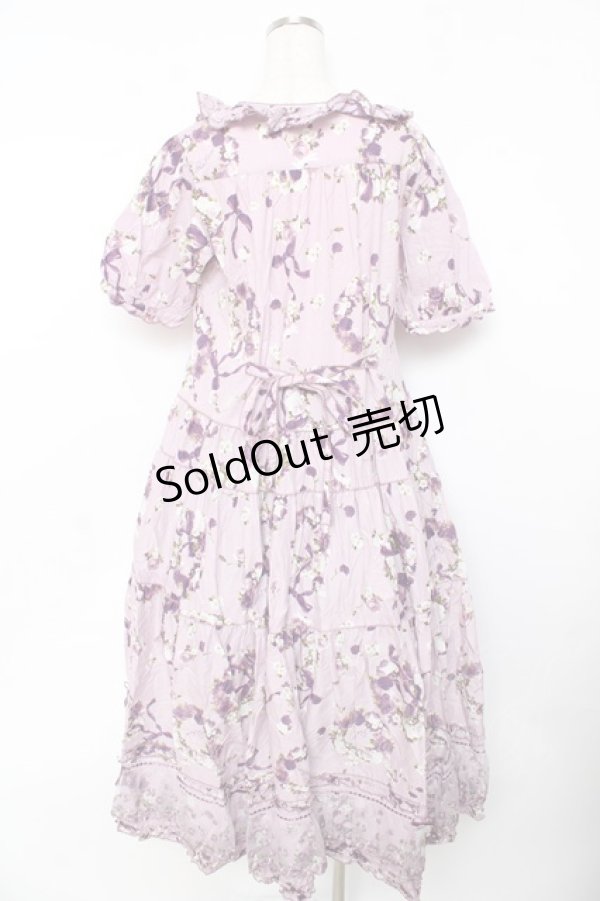 画像2: PINK HOUSE / ローズリースプリントワンピース F ラベンダー Y-25-10-31-071-LO-OP-AS-ZY (2)