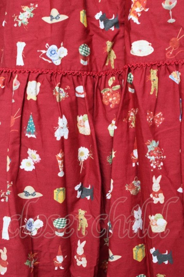 画像3: PINK HOUSE / Pink House Favoritesプリントスカート F 赤 Y-25-10-31-075-LO-SK-SZ-ZY (3)