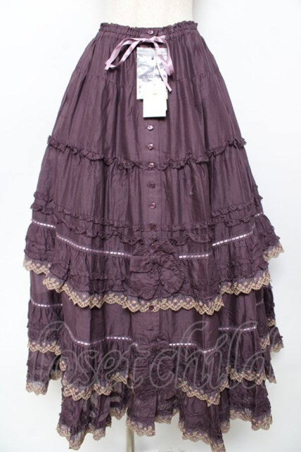 画像1: PINK HOUSE / ドイリーレース使いスカート F パープル Y-25-10-31-076-LO-SK-SZ-ZY (1)