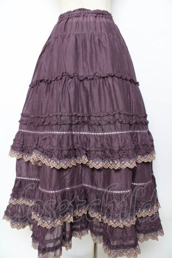 画像2: PINK HOUSE / ドイリーレース使いスカート F パープル Y-25-10-31-076-LO-SK-SZ-ZY (2)