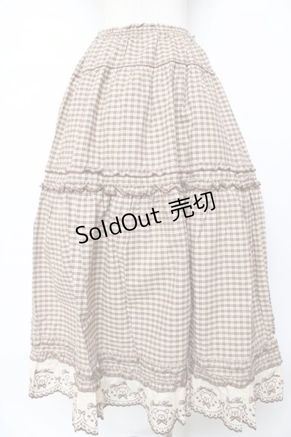 画像2: PINK HOUSE / オリジナルクマレースチェックスカート F ブラウン Y-25-10-31-077-LO-SK-AS-ZY (2)