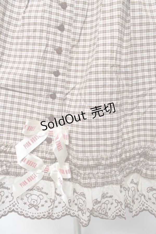 画像3: PINK HOUSE / オリジナルクマレースチェックスカート F ブラウン Y-25-10-31-077-LO-SK-AS-ZY (3)
