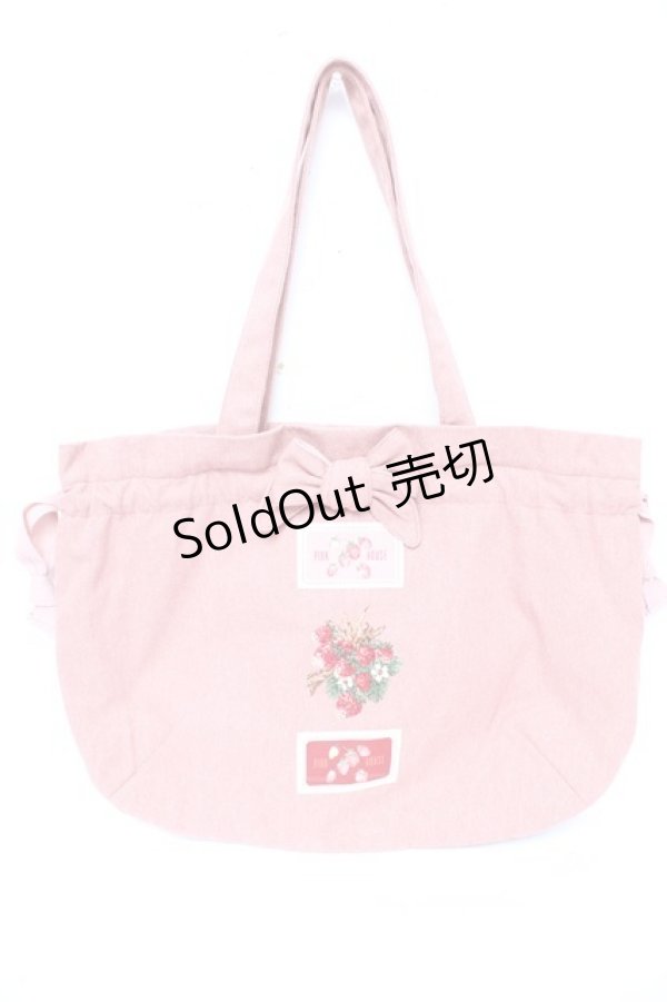 画像1: PINK HOUSE / いちご刺繍ワッペントートバッグ F ピンク Y-25-10-31-002-LO-BG-SZ-ZY (1)