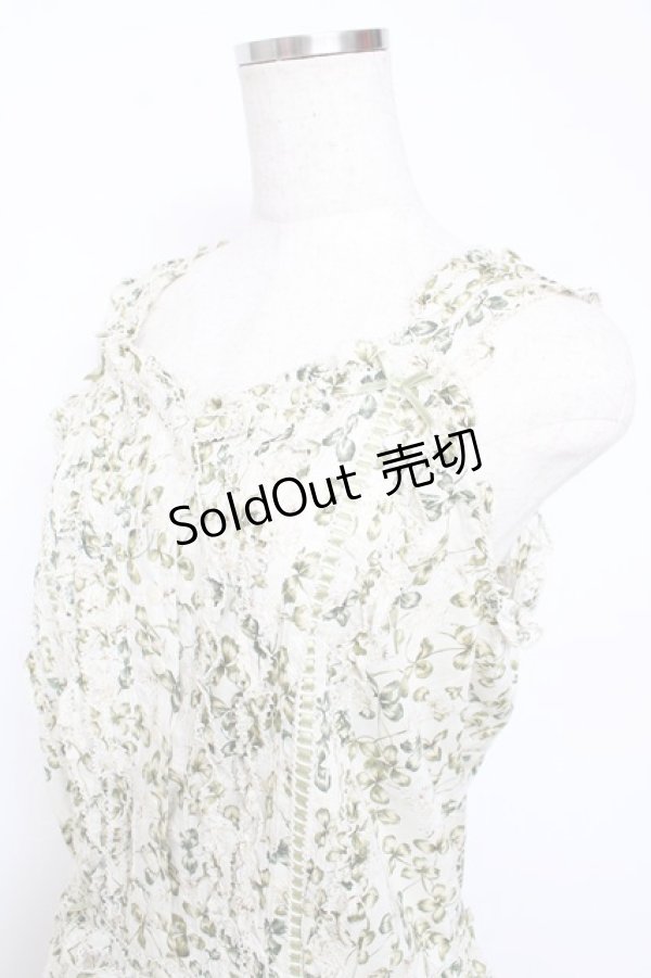 画像3: PINK HOUSE / White Cloverプリントノースリーブブラウス F ホワイト Y-25-10-31-080-LO-BL-AS-ZY (3)