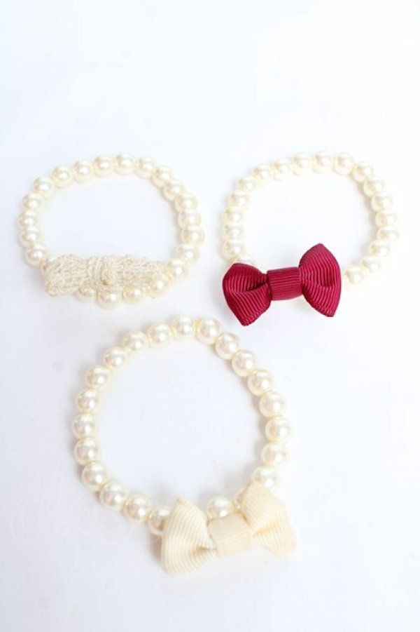 画像1: LOLITA / パールリボン3連ブレスレット   Y-25-11-01-001-LO-AC-SZ-ZY (1)