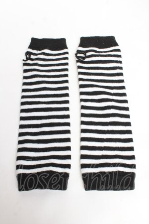 画像: NOVESSEL / ボーダーアームカバー  黒×白 Y-25-11-01-008-PU-ZA-SZ-ZY