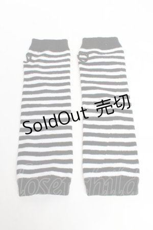 画像: NOVESSEL / ボーダーアームカバー  黒×白 Y-25-11-01-008-PU-ZA-SZ-ZY