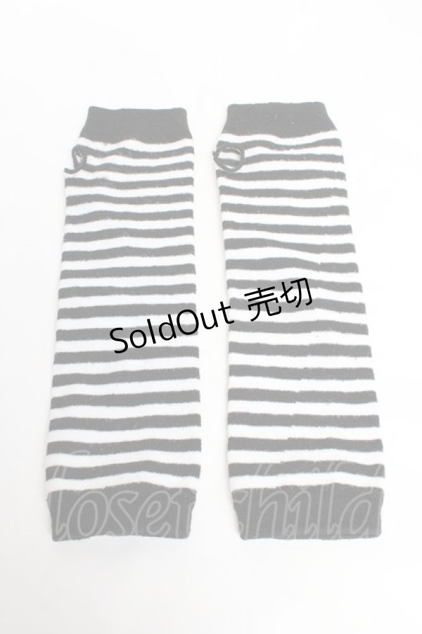 画像1: NOVESSEL / ボーダーアームカバー  黒×白 Y-25-11-01-008-PU-ZA-SZ-ZY (1)