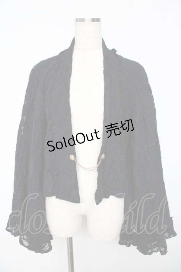 画像1: axes femme / 起毛レース姫袖風ボレロ  黒 Y-25-11-01-051-AX-TO-SZ-ZY (1)