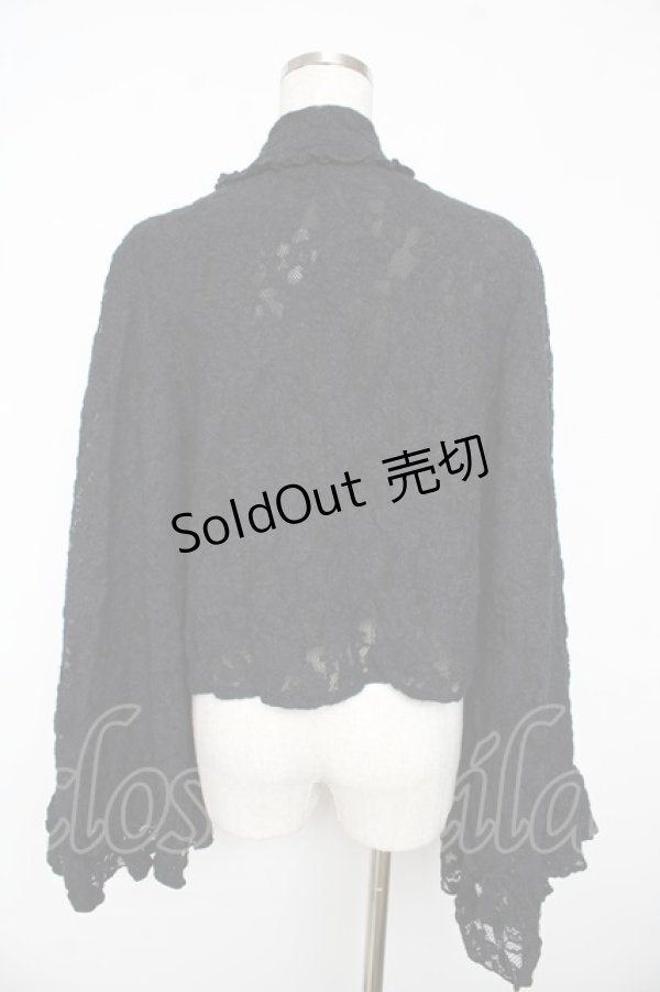 画像2: axes femme / 起毛レース姫袖風ボレロ  黒 Y-25-11-01-051-AX-TO-SZ-ZY (2)