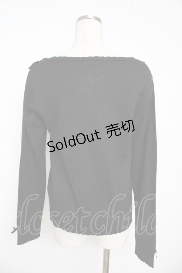 画像2: axes femme POETIQUE / フェミニンリボンカーディガン  黒 Y-25-11-01-052-AX-TO-AS-ZY (2)