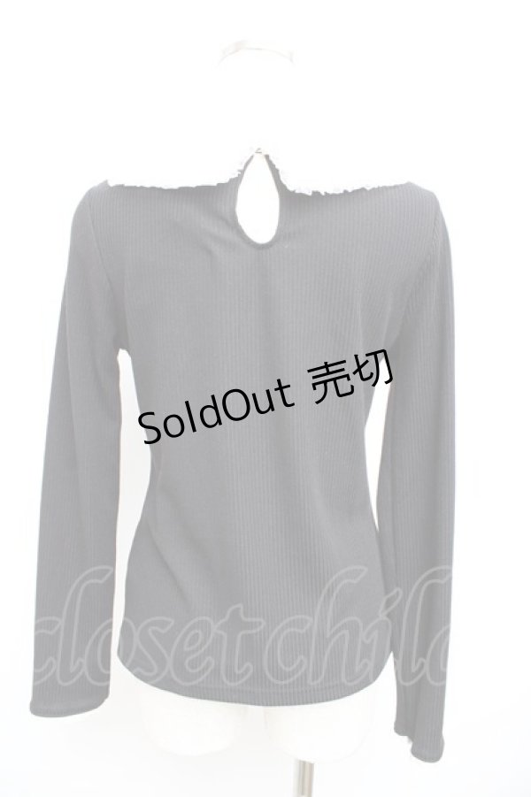 画像2: axes femme POETIQUE / 薔薇刺繍入りブラウス風プルオーバー M 黒 Y-25-11-01-054-AX-TO-SZ-ZY (2)