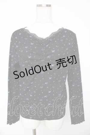 画像: axes femme / 小花プリントリブインナー M 黒 Y-25-11-01-057-AX-TO-SZ-ZY