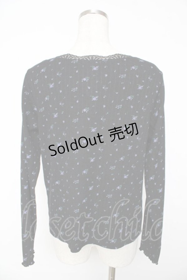 画像2: axes femme / 小花プリントリブインナー M 黒 Y-25-11-01-057-AX-TO-SZ-ZY (2)