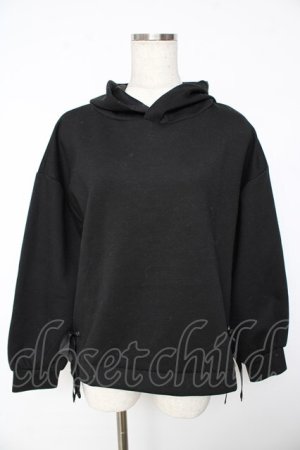 画像: axes femme / サイドリボンパーカープルオーバー F 黒 Y-25-11-01-058-AX-TO-SZ-ZY