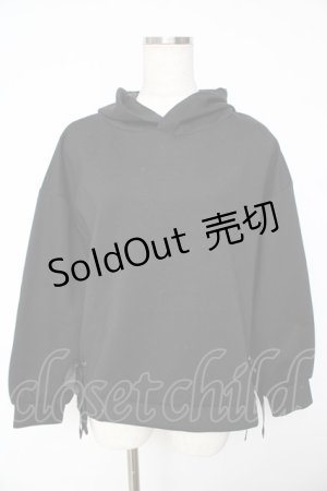 画像: axes femme / サイドリボンパーカープルオーバー F 黒 Y-25-11-01-058-AX-TO-SZ-ZY