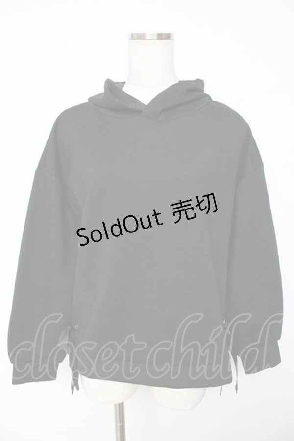 画像1: axes femme / サイドリボンパーカープルオーバー F 黒 Y-25-11-01-058-AX-TO-SZ-ZY (1)