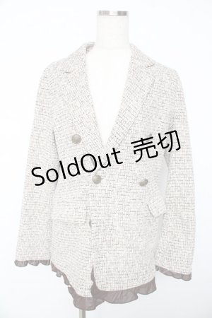 画像: axes femme / ツイードダブルジャケット  ベージュ Y-25-11-01-059-AX-JA-SZ-ZI