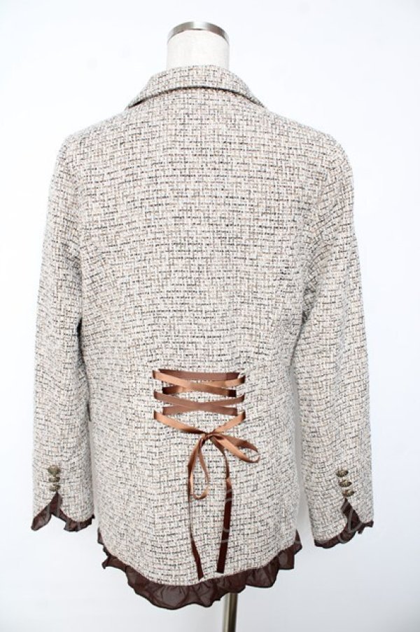 画像2: axes femme / ツイードダブルジャケット  ベージュ Y-25-11-01-059-AX-JA-SZ-ZY (2)