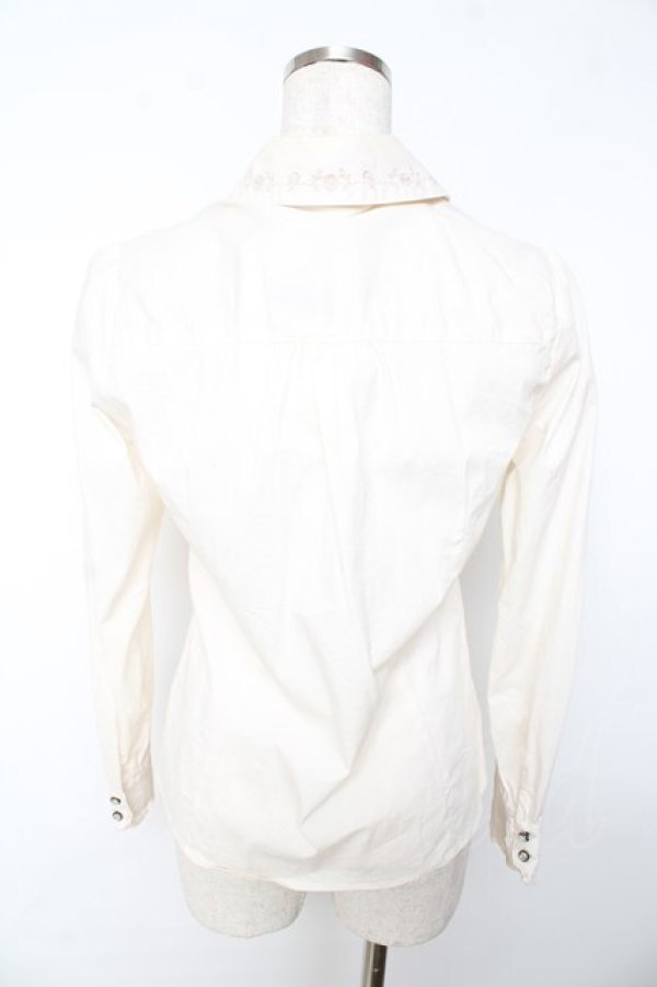 画像2: axes femme / ローズ刺繍ブラウス M キナリ Y-25-11-01-063-AX-BL-SZ-ZY (2)