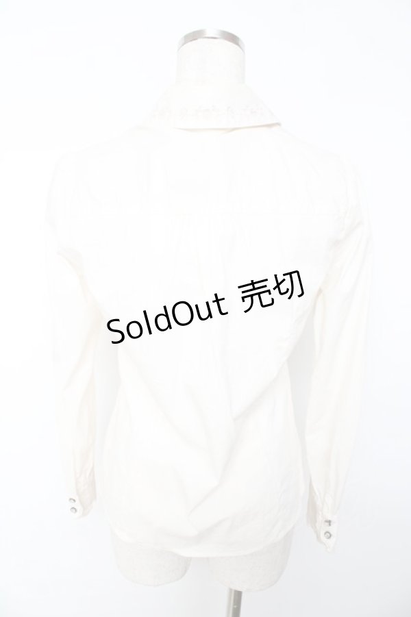 画像2: axes femme / ローズ刺繍ブラウス M キナリ Y-25-11-01-063-AX-BL-SZ-ZY (2)