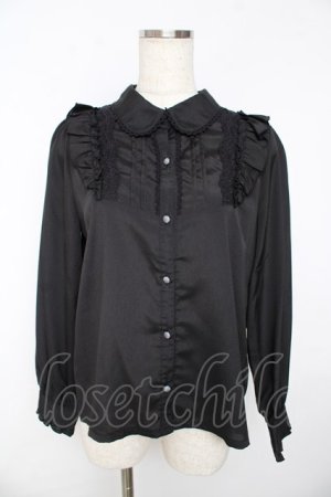 画像: axes femme / 花リボンブローチ付きブラウス M 黒 Y-25-11-01-064-AX-BL-SZ-ZY