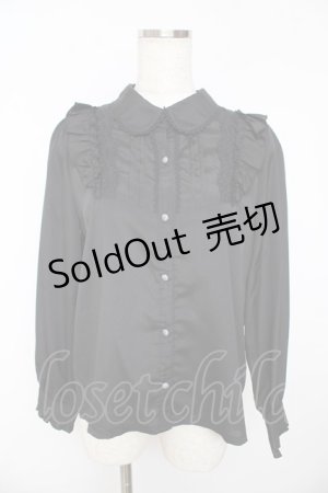 画像: axes femme / 花リボンブローチ付きブラウス M 黒 Y-25-11-01-064-AX-BL-SZ-ZY