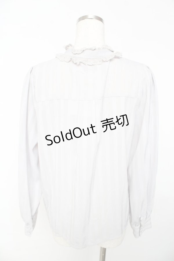 画像2: axes femme kawaii / ストライプリボンブラウス M グレー Y-25-11-01-065-AX-BL-SZ-ZY (2)