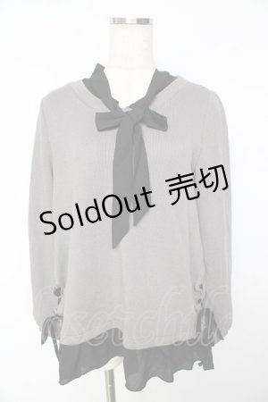 画像: axes femme / ボウタイシャツレイヤードプルオーバー M グレー Y-25-11-01-067-AX-TO-SZ-ZY