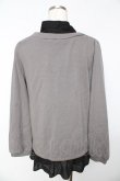 画像2: axes femme / ボウタイシャツレイヤードプルオーバー M グレー Y-25-11-01-067-AX-TO-SZ-ZY (2)