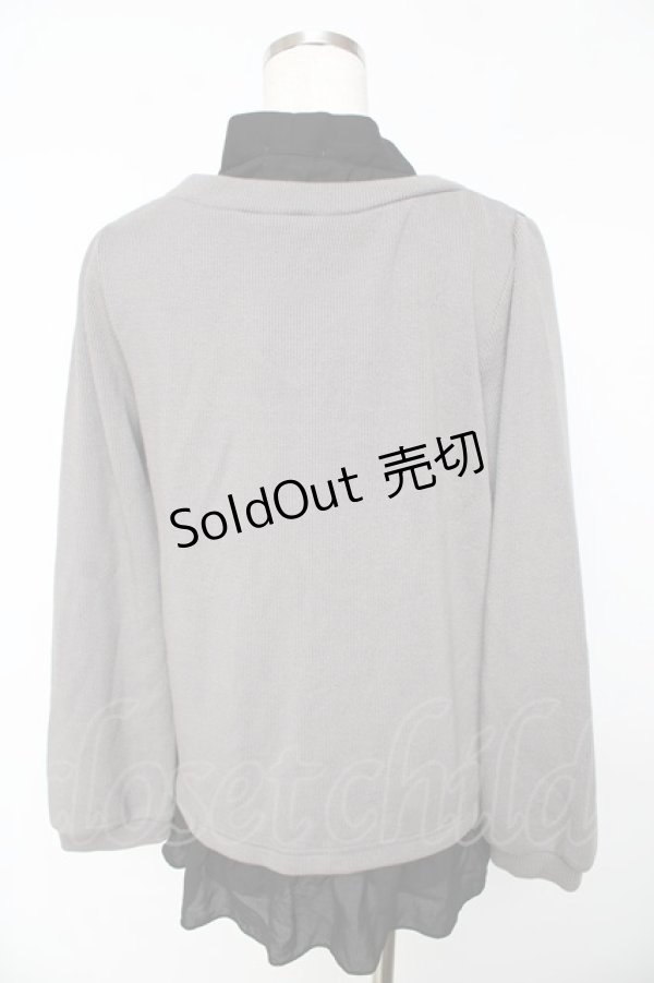 画像2: axes femme / ボウタイシャツレイヤードプルオーバー M グレー Y-25-11-01-067-AX-TO-SZ-ZY (2)