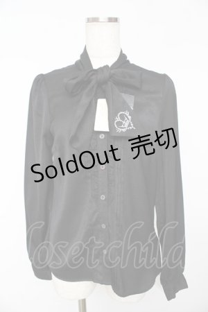 画像: Secret Honey / フロントフリルボウタイブラウス 2 黒 Y-25-11-01-068-CA-BL-SZ-ZY