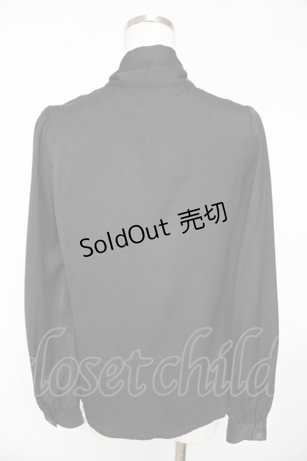 画像2: Secret Honey / フロントフリルボウタイブラウス 2 黒 Y-25-11-01-068-CA-BL-SZ-ZY (2)