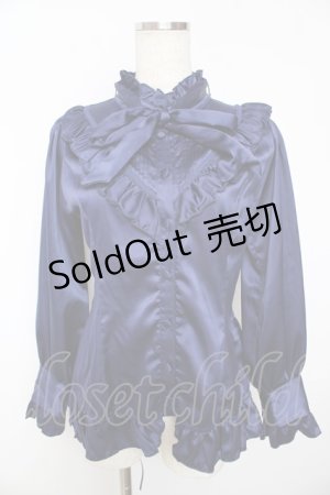 画像: ATELIER PIERROT / Lumiere ブラウス F ネイビー Y-25-11-01-070-EL-BL-SZ-ZY