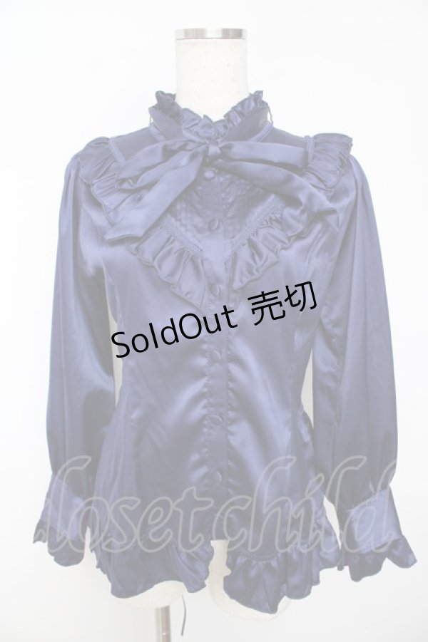 画像1: ATELIER PIERROT / Lumiere ブラウス F ネイビー Y-25-11-01-070-EL-BL-SZ-ZY (1)