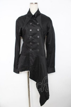 画像: BPN FOR MEN / アシンメトリーロングシャツ M 黒 Y-25-11-01-072-GO-BL-SZ-ZY
