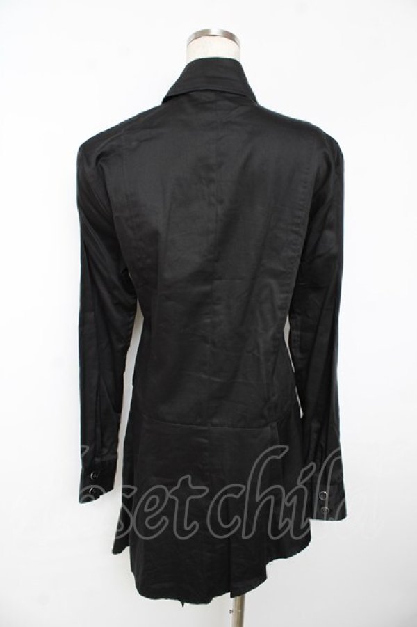 画像2: BPN FOR MEN / アシンメトリーロングシャツ M 黒 Y-25-11-01-072-GO-BL-SZ-ZY (2)