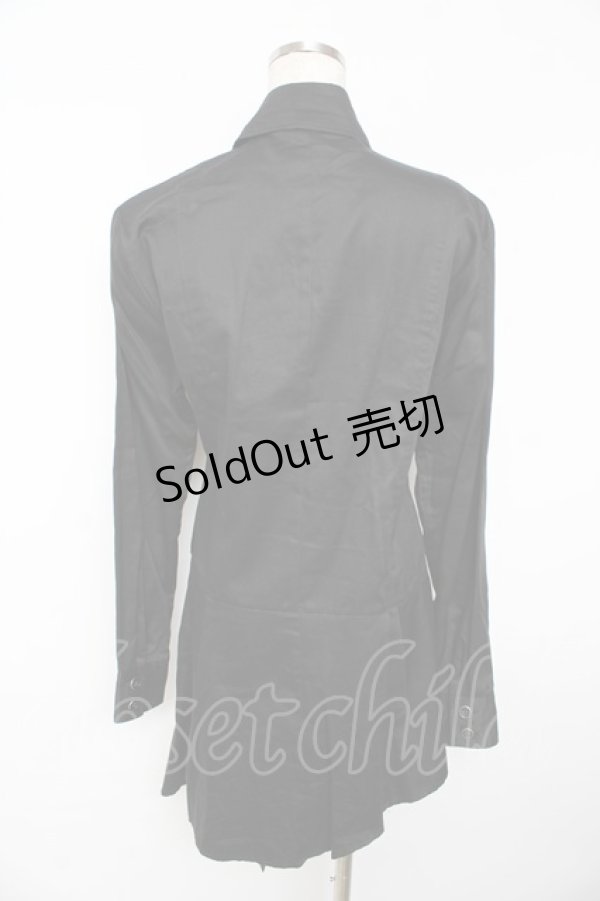 画像2: BPN FOR MEN / アシンメトリーロングシャツ M 黒 Y-25-11-01-072-GO-BL-SZ-ZY (2)
