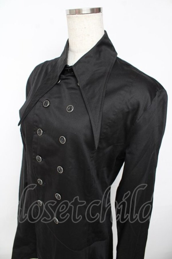 画像3: BPN FOR MEN / アシンメトリーロングシャツ M 黒 Y-25-11-01-072-GO-BL-SZ-ZY (3)