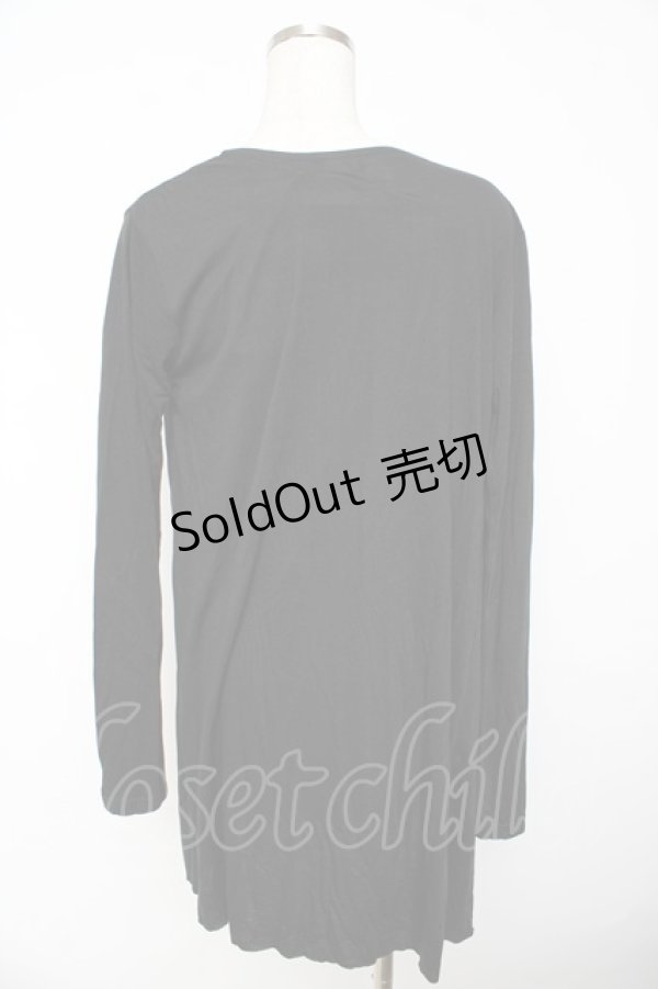 画像2: BPN FOR MEN / プリント入りレイヤード風ロングトップス M 黒 Y-25-11-01-074-GO-TO-SZ-ZY (2)
