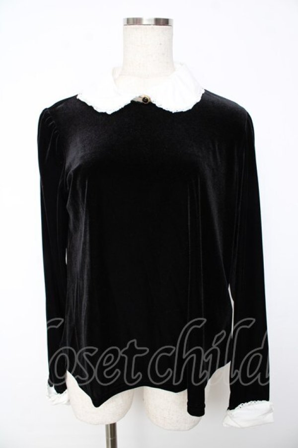 画像1: Angelic Pretty / Velvet Ribbonカットソー  黒 Y-25-11-01-075-AP-TO-SZ-ZY (1)