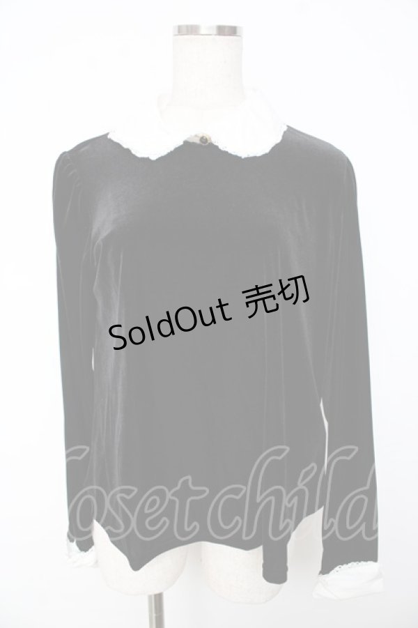 画像1: Angelic Pretty / Velvet Ribbonカットソー  黒 Y-25-11-01-075-AP-TO-SZ-ZY (1)