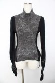 画像1: Ozz oneste / 不死鳥刺繍ハイネックニット  黒×グレー Y-25-11-01-077-OO-TO-SZ-ZY (1)